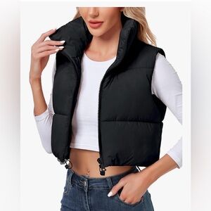 POLU Cropped black vest size L NWOT